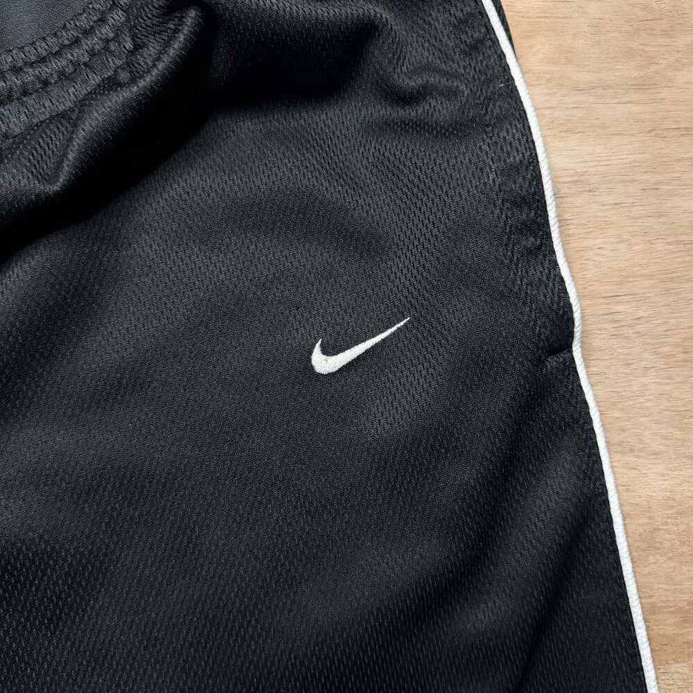 Nike Vintage Y2K Black Mesh Track Pants White Piping Zip Ankle Men’s M - Picture 3 of 7